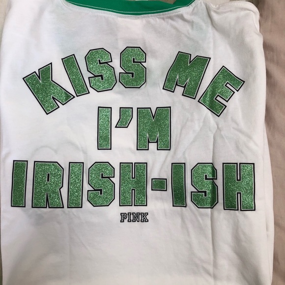 Victoria secret pink kiss me I’m Irish bling top - Picture 2 of 4
